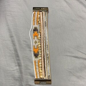 Victoria Emerson Orange and Gold Beaded Bracelet